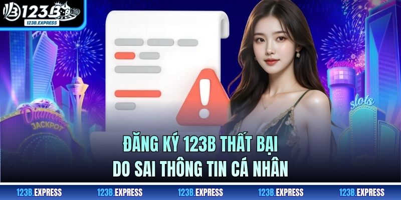 Đăng ký 123B thất bại do sai thông tin cá nhân